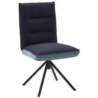 STUHL  in Flachgewebe  - Blau/Schwarz, Design, Textil/Metall (49/93/59cm) - Dieter Knoll