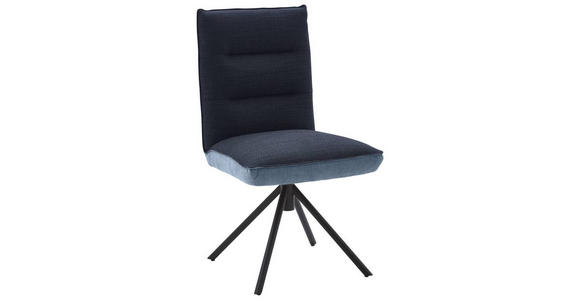 STUHL in Flachgewebe Textil - Blau/Schwarz, Design, Textil/Metall (49/93/59cm) - Dieter Knoll