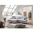 ECKSOFA Hellgrau Cord  - Hellgrau/Schwarz, KONVENTIONELL, Textil/Metall (178/290cm) - Cantus