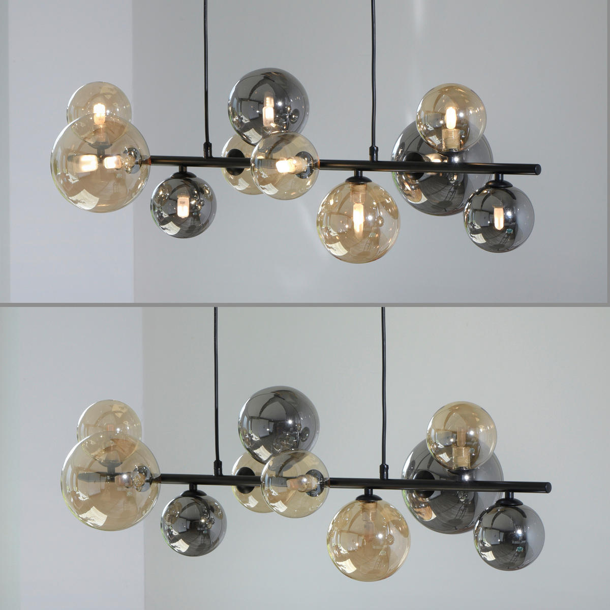 STROPNÍ ZÁVĚSNÉ LED SVÍTIDLO - černá, Trend, kov/plast (85/35/150cm)