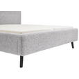 POLSTERBETT gepolstertes Kopfteil, Lattenrost, Bettkasten Hellgrau 120/200 cm  - Birkefarben/Buchefarben, Design, Holz/Textil (120/200cm) - Xora