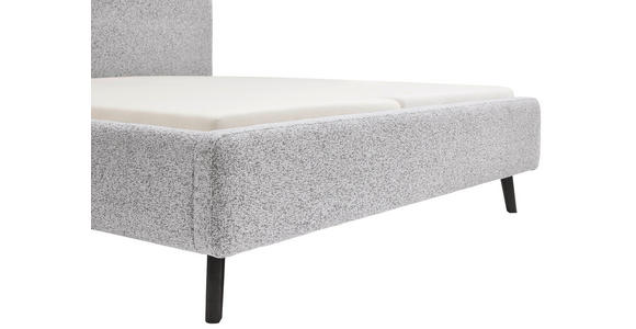 POLSTERBETT gepolstertes Kopfteil, Lattenrost, Bettkasten Hellgrau 120/200 cm  - Birkefarben/Buchefarben, Design, Holz/Textil (120/200cm) - Xora