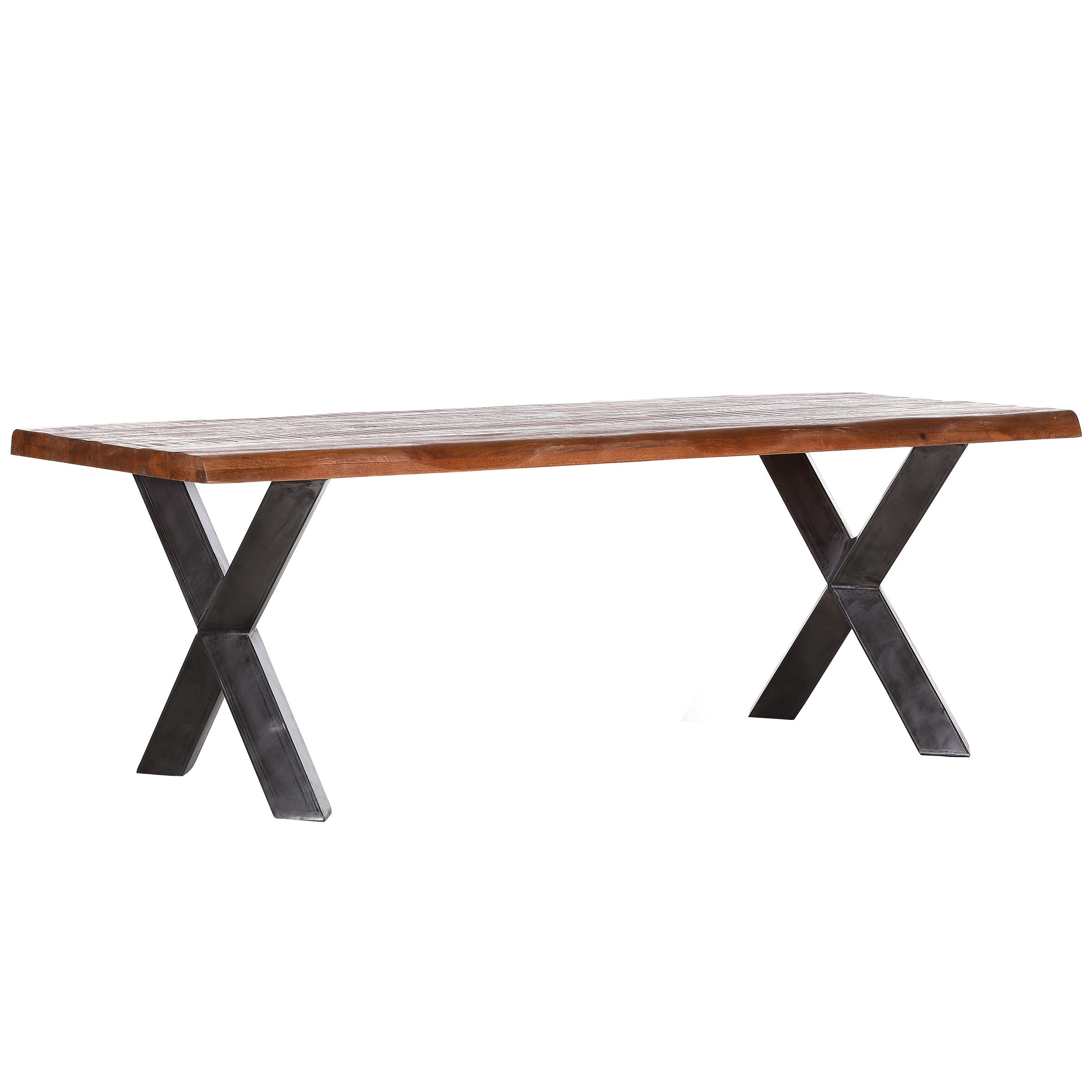 ESSTISCH in Metall, Holz 220/100/78 cm  - Schwarz/Naturfarben, MODERN, Holz/Metall (220/100/78cm) - Livetastic