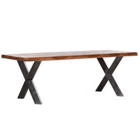 ESSTISCH in Metall, Holz 220/100/78 cm  - Schwarz/Naturfarben, MODERN, Holz/Metall (220/100/78cm) - Livetastic