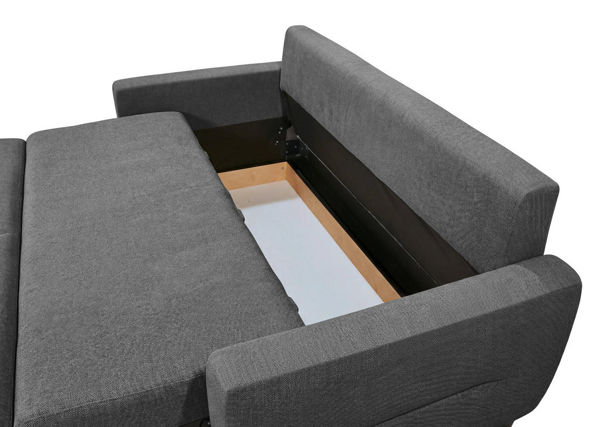 SCHLAFSOFA Webstoff Graphitfarben  - Schwarz/Graphitfarben, Modern, Holz/Textil (192/83/99cm) - MID.YOU