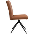 STUHL Echtleder Schwarz, Cognac  - Cognac/Schwarz, Trend, Leder/Metall (47/89/62cm) - Novel