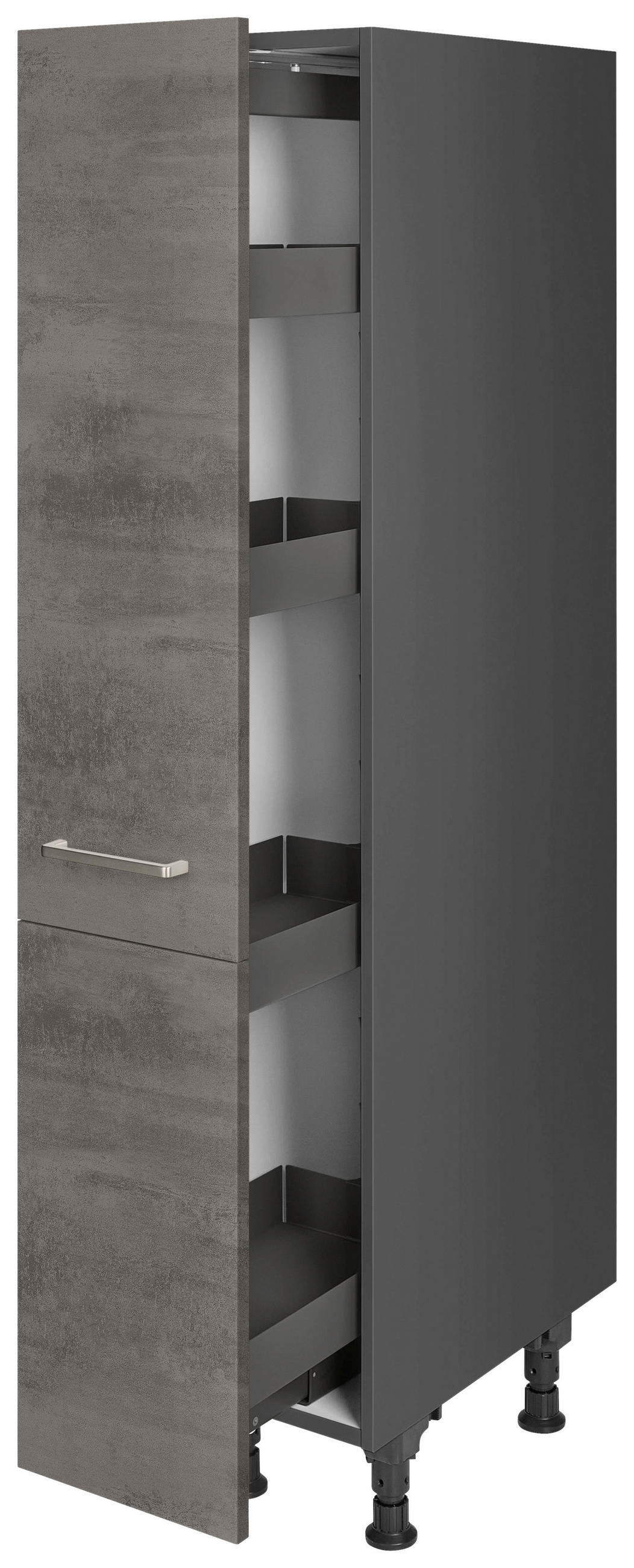 APOTHEKERSCHRANK 30/168/58 cm  in Schieferfarben  - Schieferfarben/Edelstahlfarben, MODERN, Holzwerkstoff/Metall (30/168/58cm) - Nobilia
