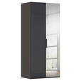 DREHTÜRENSCHRANK 101/235/61 cm,  in Graphitfarben, 2-türig  - Graphitfarben, Basics, Glas/Holzwerkstoff (101/235/61cm) - Novel