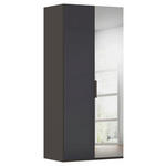 DREHTÜRENSCHRANK 101/223/61 cm,  in Graphitfarben, 2-türig  - Graphitfarben, Basics, Glas/Holzwerkstoff (101/223/61cm) - Novel