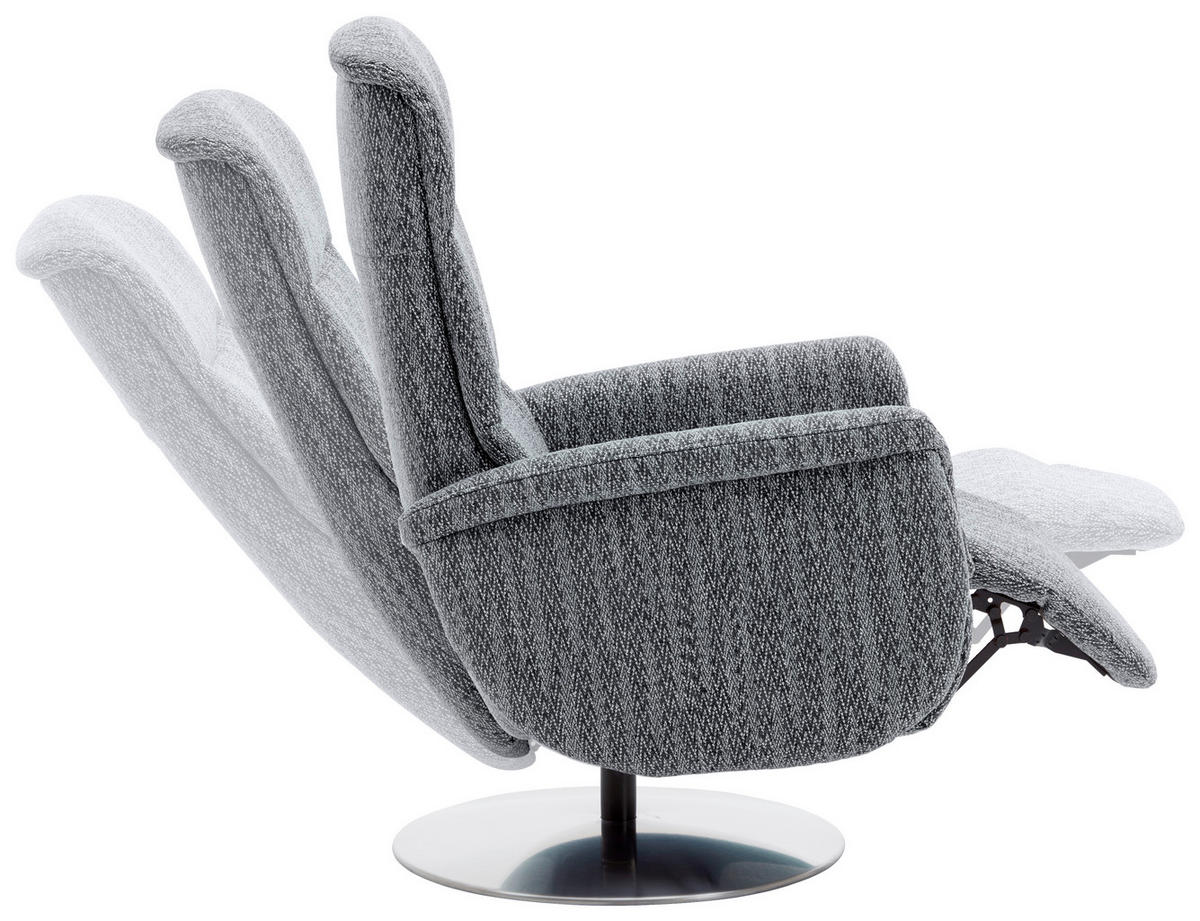 RELAXSESSEL in Textil Anthrazit  - Edelstahlfarben/Anthrazit, Design, Textil/Metall (71/112/83cm) - Dieter Knoll
