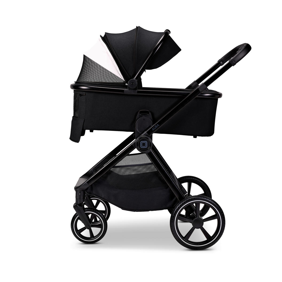 KOMBIKINDERWAGEN  Aura  Onyx Melange  - Schwarz, Basics, Textil (86/61/120cm) - Moon