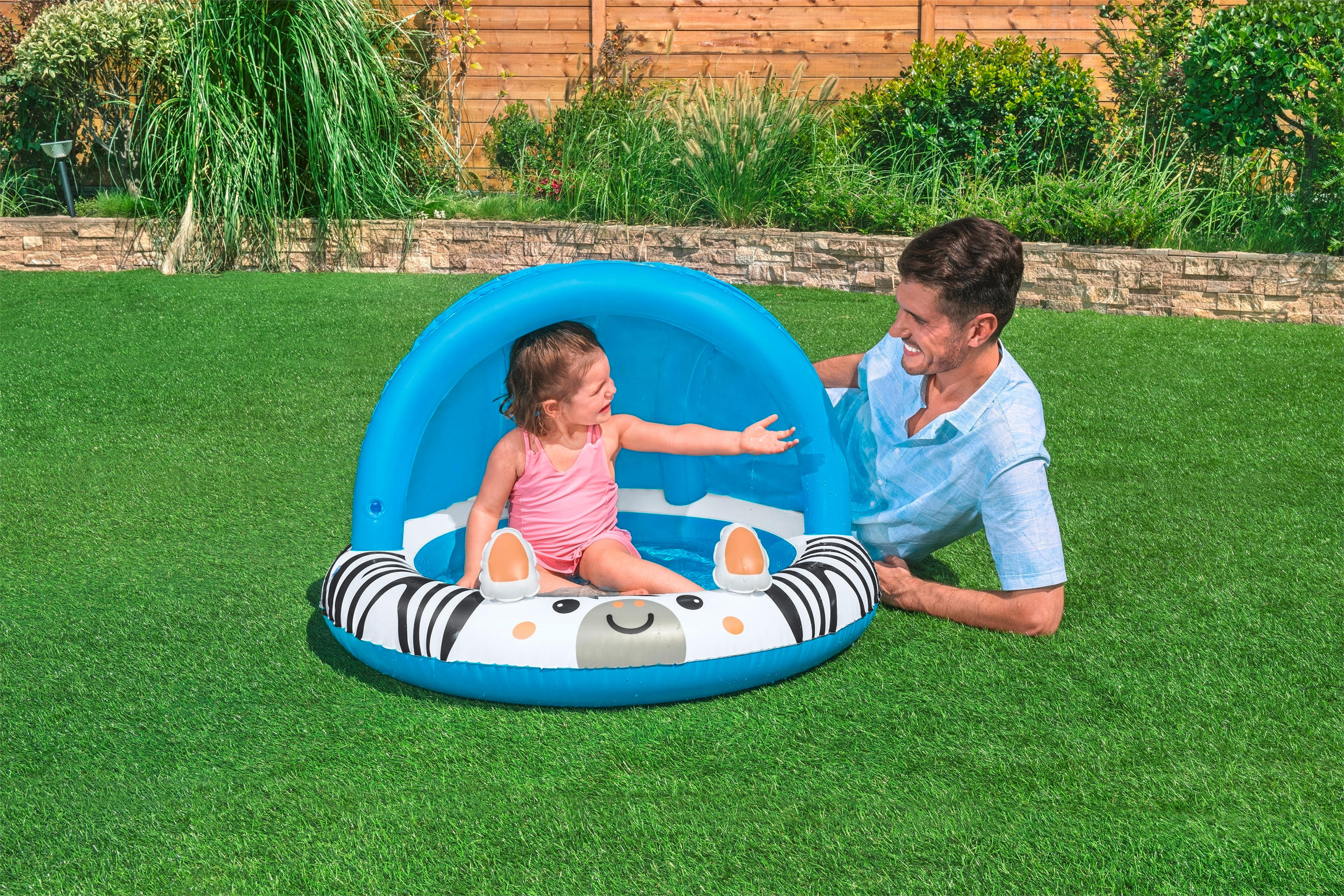 PLANSCHBECKEN 97/66 cm  - Blau/Weiss, Basics, Kunststoff (97/66cm) - Bestway