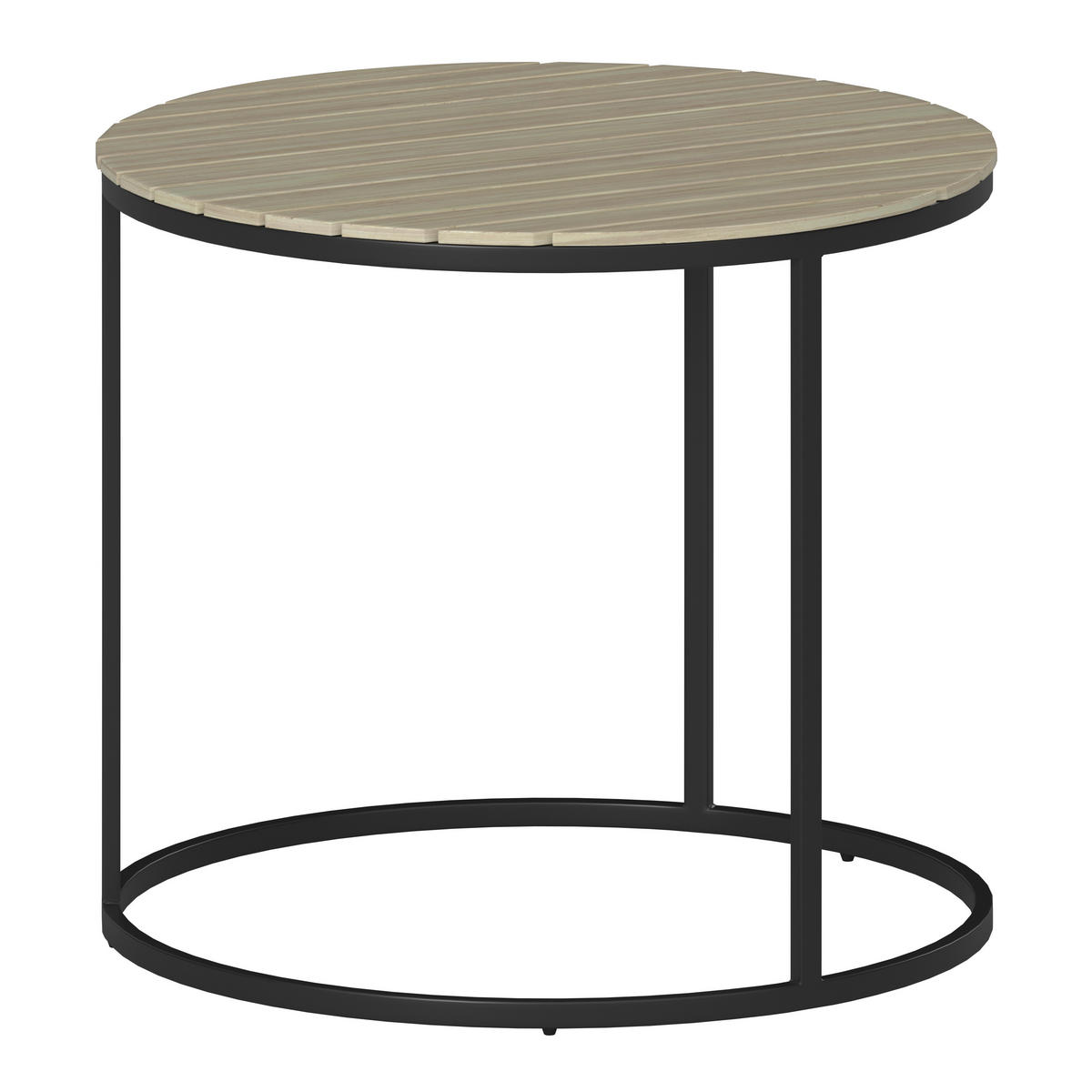 SET DE TABLES D'APPOINT JARDI - Schwarz/Akaziefarben, Modern, Holz/Metall (76/56/36/50/45/40/76/56/36cm) - Ambia Garden