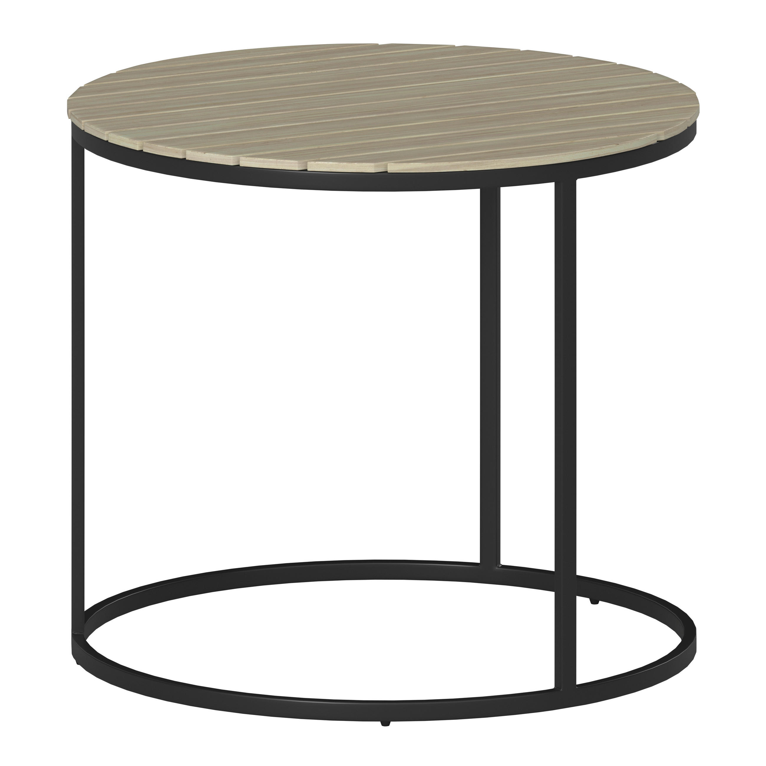 Thumbnail - Ambia Garden Garten-Beistelltischset, Akazie, Holz, Metall, 3-teilig, Akazie, massiv, rund, rund, 76x56x36 cm, Balkonmöb...