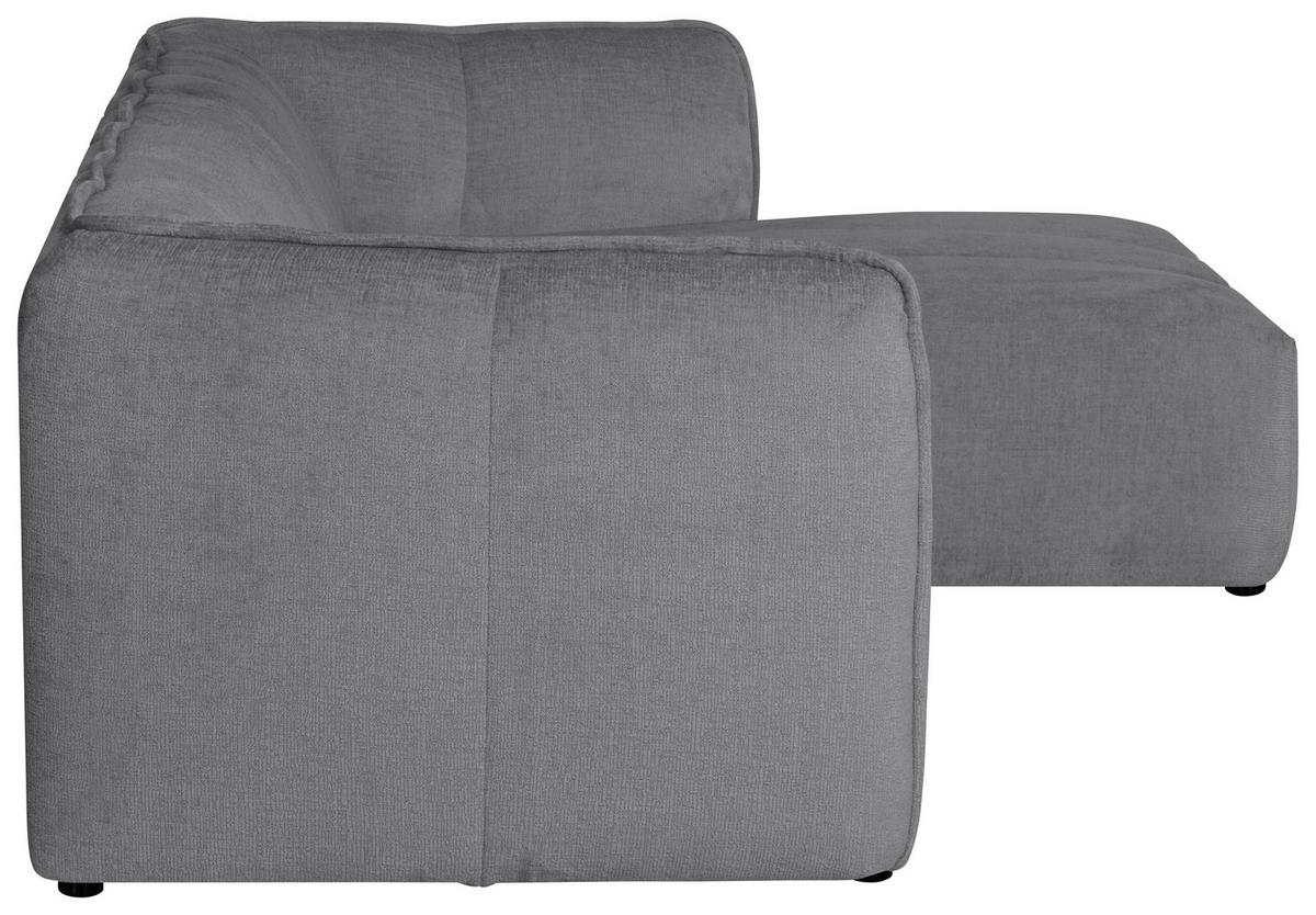 ECKSOFA LIVOLI in Chenille Hellgrau  246/160 cm  - Hellgrau/Schwarz, Design, Textil (246/160cm) - MID.YOU