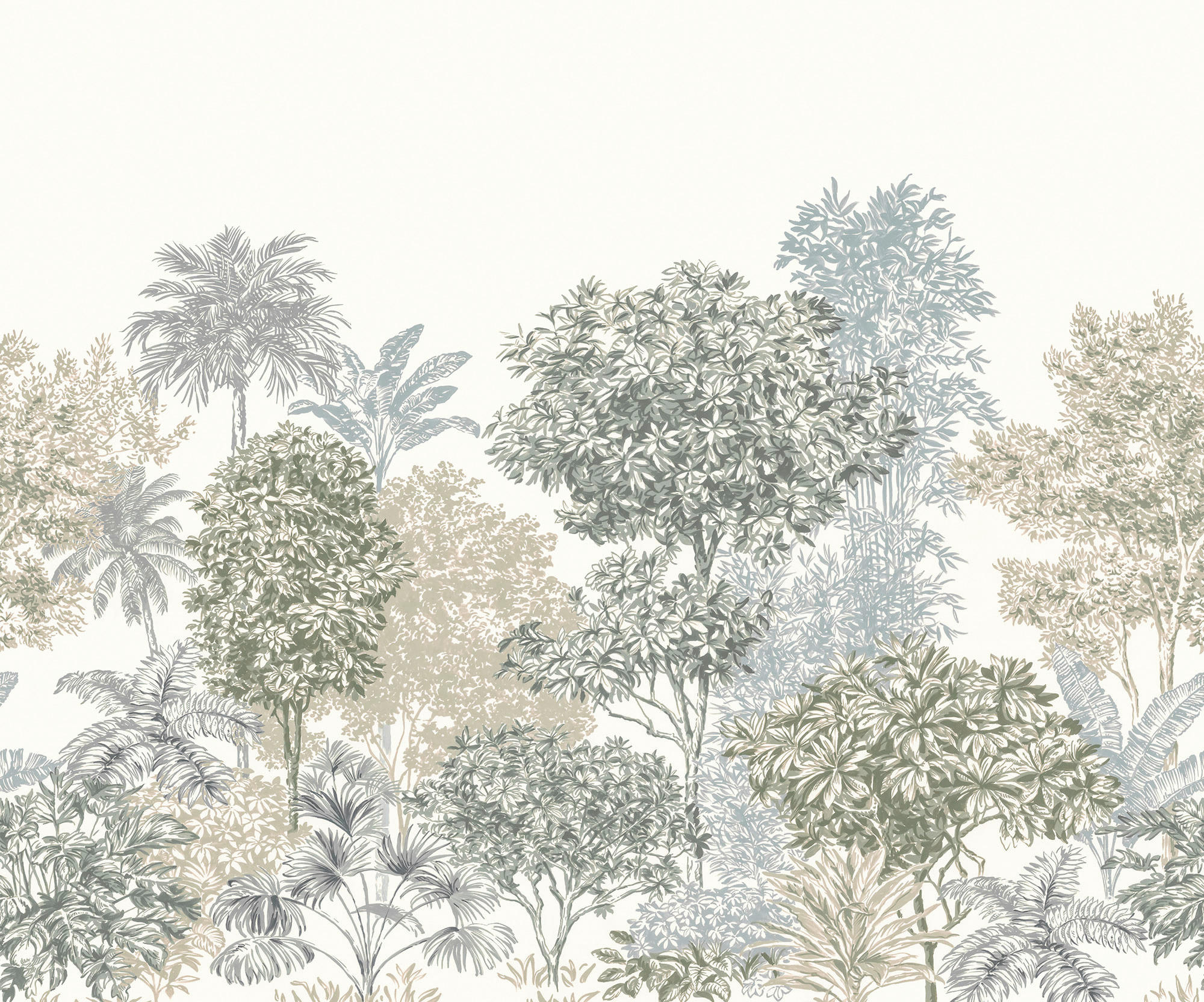 Xora Vliestapete Blau, Braun, Grün 300x250 cm