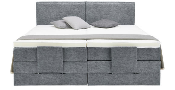 BOXSPRINGBETT 180/200 cm  in Dunkelgrau  - Dunkelgrau/Schwarz, Design, Kunststoff/Textil (180/200cm) - Hom`in