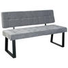 SITZBANK in Metall, Textil Hellgrau  - Hellgrau/Schwarz, Modern, Textil/Metall (140/85/56cm) - MID.YOU