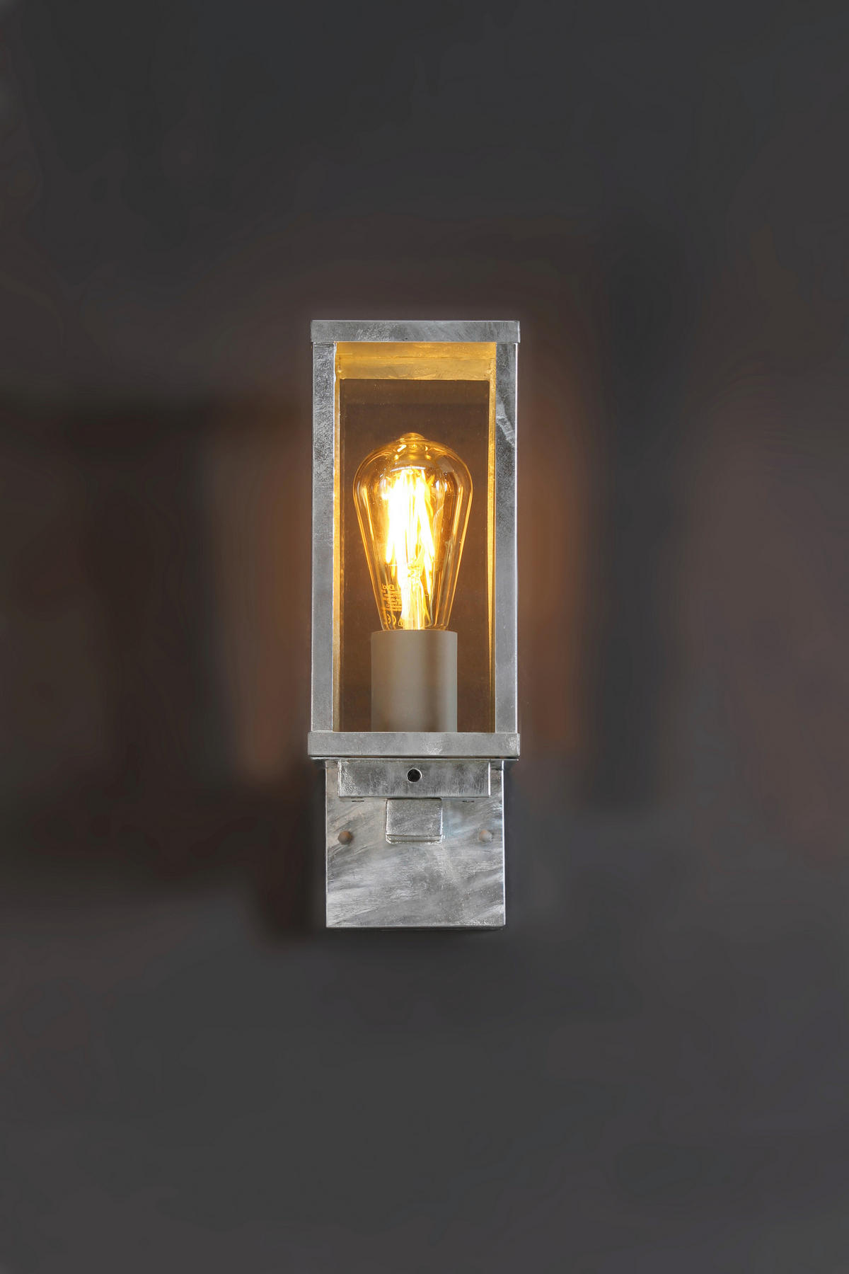 AUßENWANDLEUCHTE   - Klar/Zinkfarben, Basics, Glas/Metall (37,0/16,0/11,0cm)