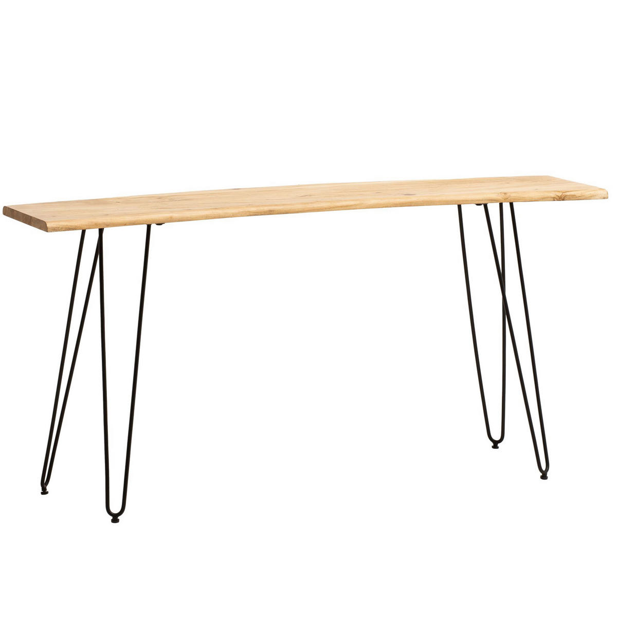 KONSOLENTISCH in Holz 150/36/75 cm   - Schwarz/Akaziefarben, Design, Holz/Metall (150/36/75cm) - MID.YOU
