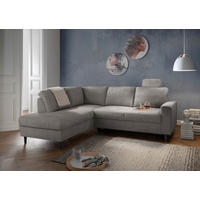 ECKSCHLAFSOFA Passione in Bouclé Anthrazit  - Anthrazit/Schwarz, MODERN, Holz/Textil (200/242cm) - Livetastic