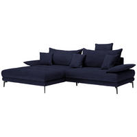 ECKSOFA PRATO Schwarz Flachgewebe  - Schwarz, MODERN, Textil/Metall (176/292cm) - MID.YOU