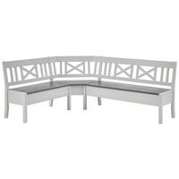 ECKBANK 213/170 cm Grau, Weiß Kiefer massiv   - Weiß/Grau, ROMANTIK / LANDHAUS, Holz (213/170cm) - Boxxx