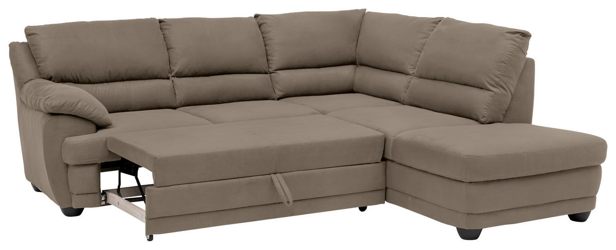 ECKSOFA in Chenille Grau  - Schwarz/Grau, Design, Kunststoff/Textil (246/225cm) - Livetastic