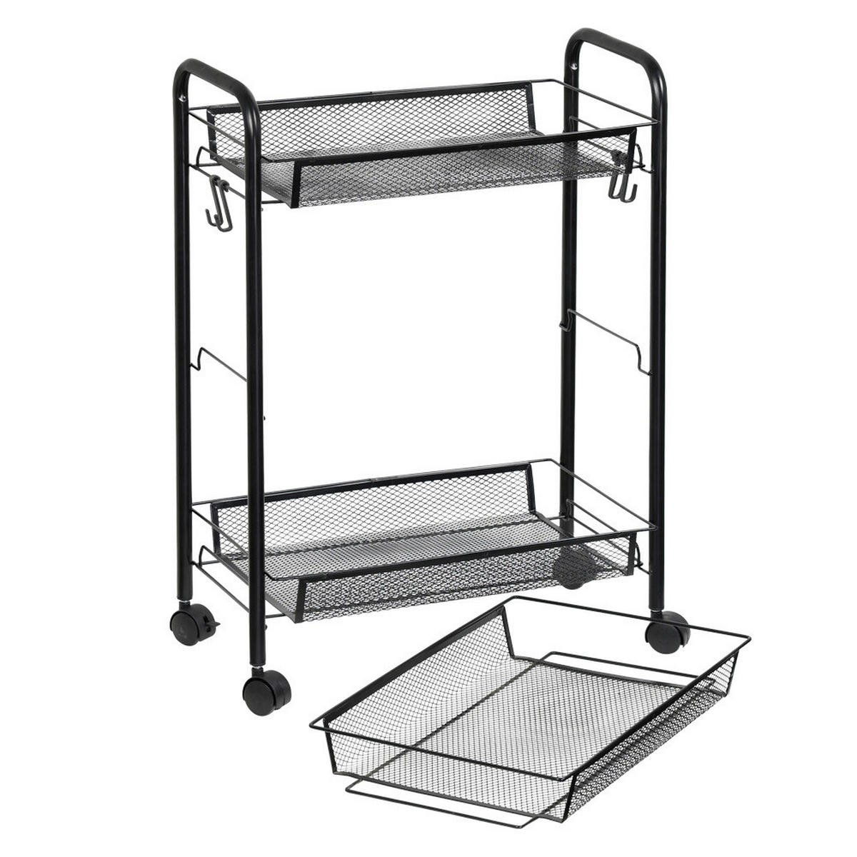 SERVIERWAGEN Schwarz  - Schwarz, Basics, Metall (26/44/63.5cm) - Kesper