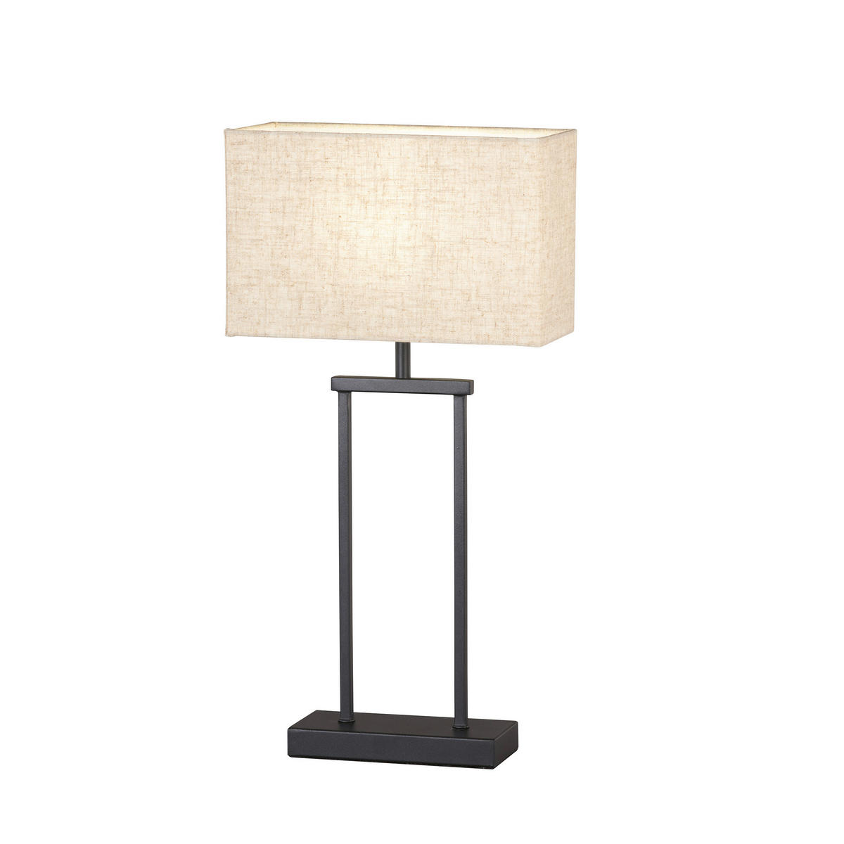 TISCHLEUCHTE - Sandfarben/Schwarz, Konventionell, Textil/Metall (27/12/52cm) - Fischer & Honsel