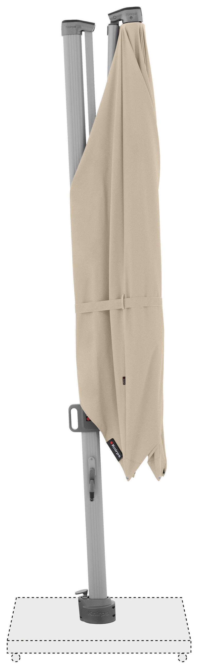 AMPELSCHIRM  275/275 cm  - Beige/Silberfarben, KONVENTIONELL, Textil/Metall (275/275cm) - KNIRPS