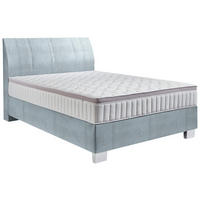 BOXSPRINGBETT 140/200 cm  in Hellblau  - Chromfarben/Hellblau, Konventionell, Kunststoff/Textil (140/200cm) - Hom`in