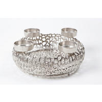 STOJAN NA SVIEČKU  kov - niklová, Design, kov (41/14,5/32,5cm) - Ambia Home