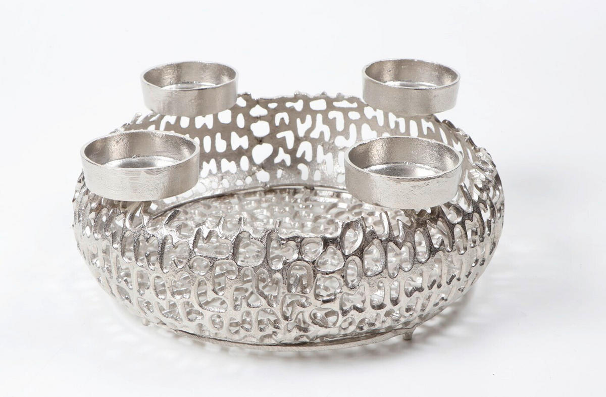 STOJAN NA SVIEČKU  kov - niklová, Design, kov (41/14,5/32,5cm) - Ambia Home