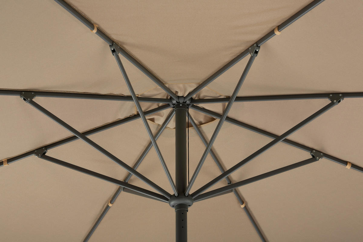 SONNENSCHIRM 320 cm Naturfarben  - Anthrazit/Naturfarben, Basics, Textil/Metall (320/250/320cm) - Schneider