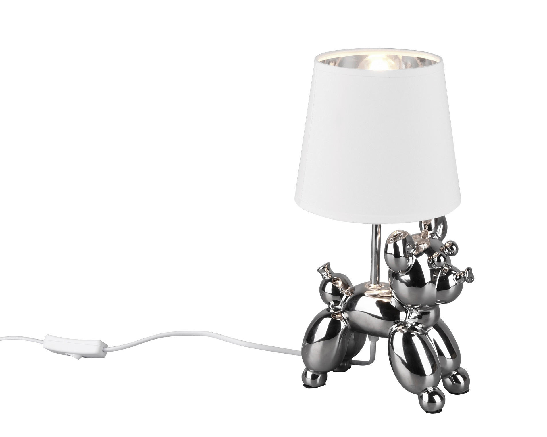 Tischlampe Silber/weiß Luftballonhund