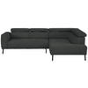 ECKSOFA in Chenille Dunkelgrau  280/205 cm  - Dunkelgrau/Schwarz, Design, Textil/Metall (280/205cm) - Xora