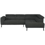 ECKSOFA in Chenille Dunkelgrau  280/205 cm  - Dunkelgrau/Schwarz, Design, Textil/Metall (280/205cm) - Xora