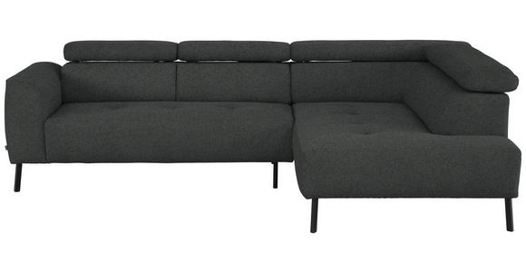 ECKSOFA in Chenille Dunkelgrau  280/205 cm  - Dunkelgrau/Schwarz, Design, Textil/Metall (280/205cm) - Xora