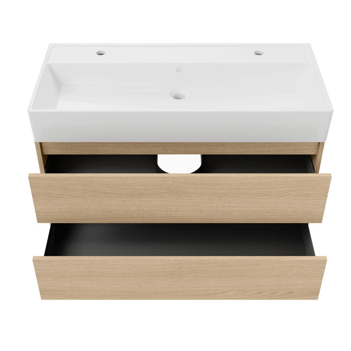 WASCHTISCHKOMBI 100,5 cm  - Eichefarben/Weiß, MODERN, Keramik/Holzwerkstoff (100,5cm) - Voleo
