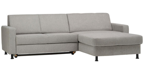 ECKSOFA in Webstoff Platinfarben  257/165 cm  - Platinfarben/Schwarz, Design, Kunststoff/Textil (257/165cm) - Xora