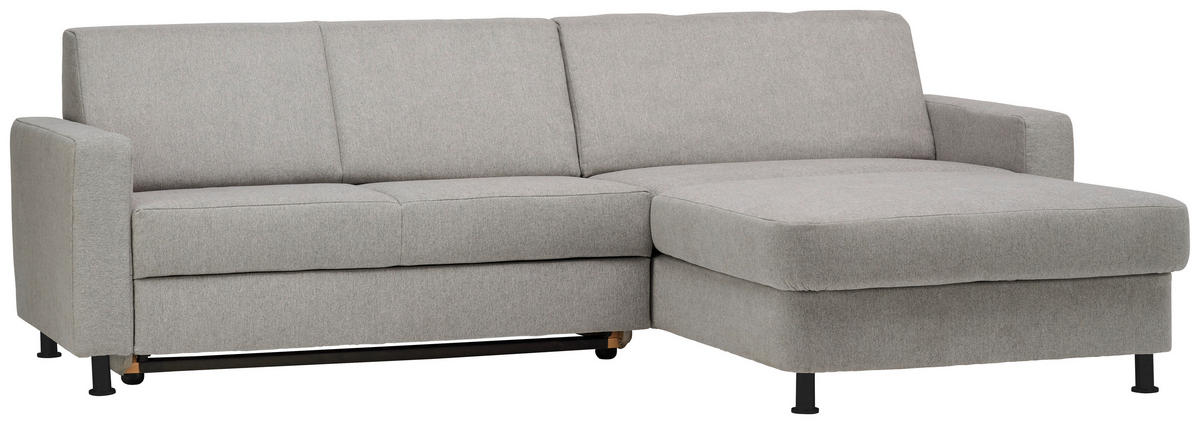 ECKSOFA in Webstoff Platinfarben  - Platinfarben/Schwarz, Design, Kunststoff/Textil (257/165cm) - Xora