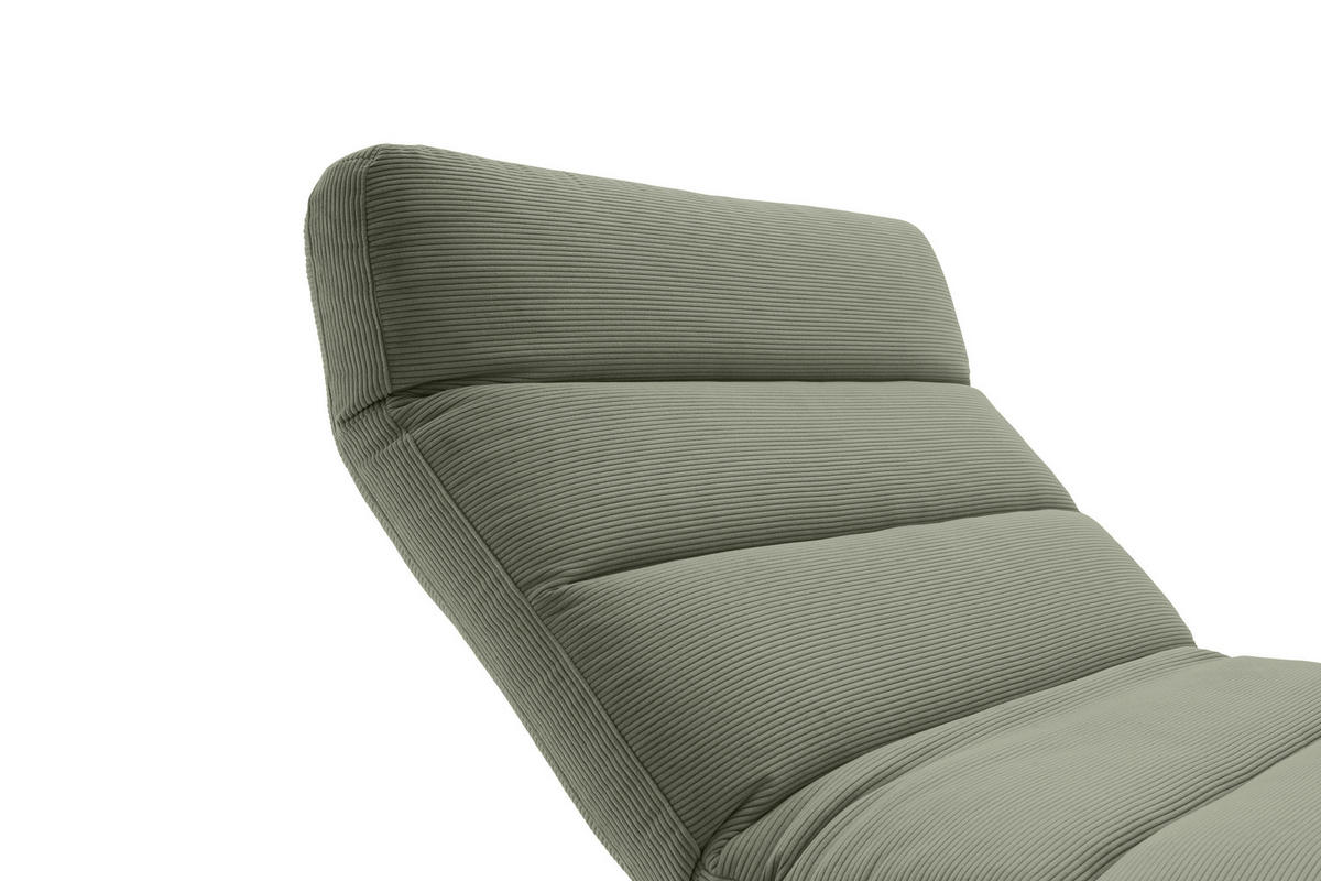 RELAXLIEGE Feincord Thymiangrün  - Thymiangrün/Schwarz, Design, Textil/Metall (120/54-113/158-198cm) - Pure Home Lifestyle