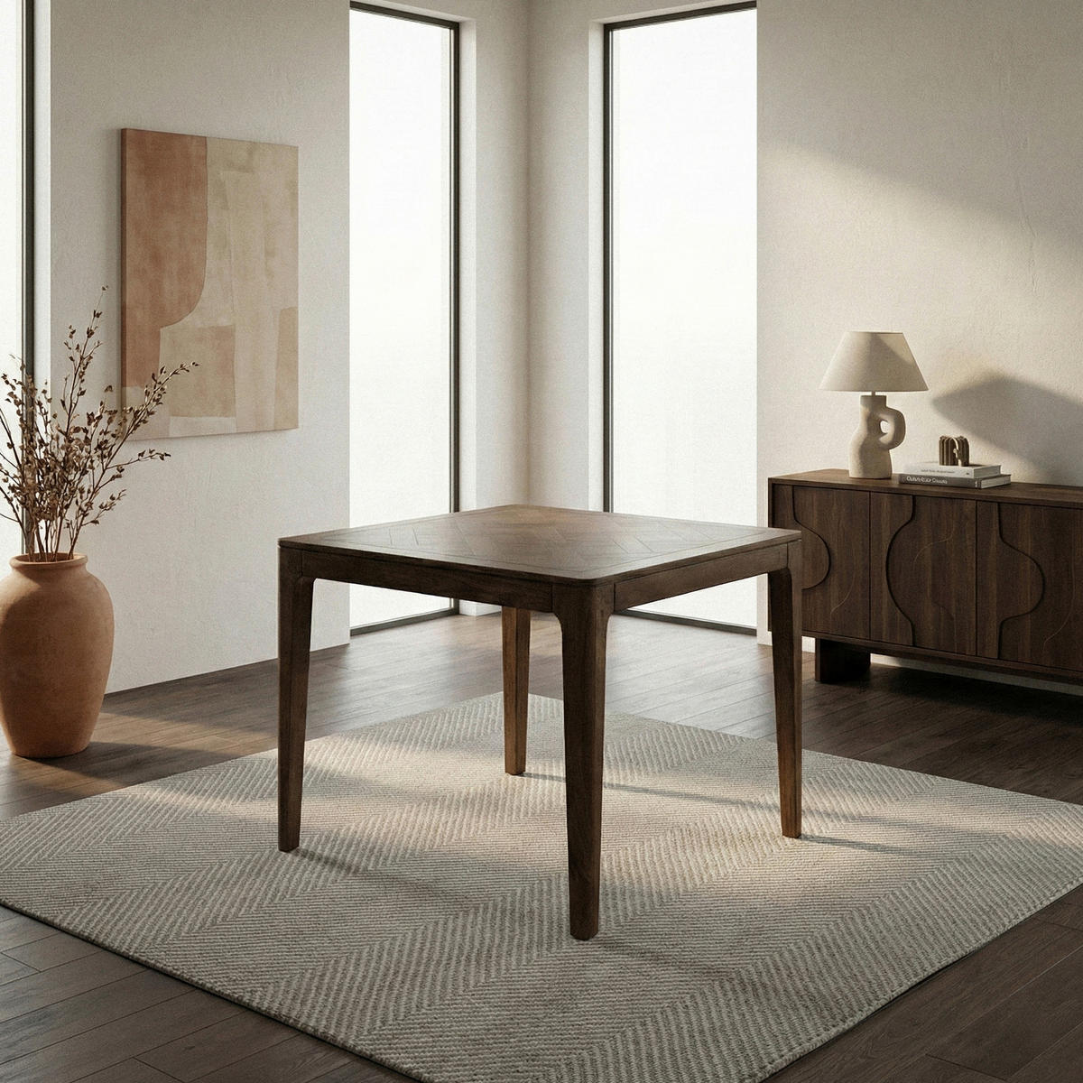 {iNAME,[]} 80/80/76 cm Echtholz  Holz quadratisch Braun  - Braun, Design, Holz (80/80/76cm) - Livetastic