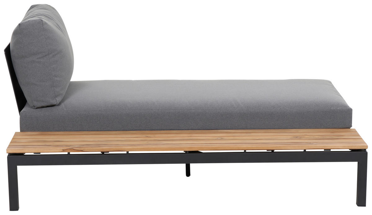 LOUNGEBETT  - Anthrazit/Grau, KONVENTIONELL, Holz/Textil - Siena Garden