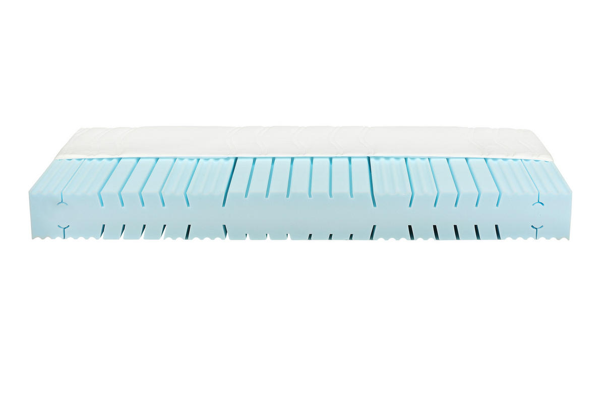 KOMFORTSCHAUMMATRATZE 90/200 cm Höhe ca. 21 cm 7 -Zonen - Weiß, Basics, Textil (90/200cm) - Visionight