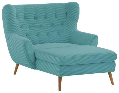 XXL-SESSEL Cord Türkis    - Türkis, Design, Holz/Textil (120/101/165cm) - Stylife