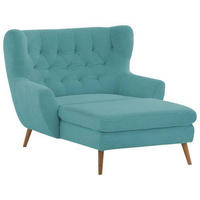 XXL-SESSEL in Cord Türkis  - Türkis, Design, Holz/Textil (120/101/165cm) - Stylife