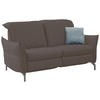 2,5-SITZER in Lederlook (vegan) Grau  - Grau/Nickelfarben, MODERN, Textil/Metall (185/89/109cm) - Livetastic