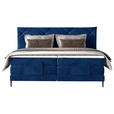 BOXSPRINGBETT 140/200 cm  in Dunkelblau  - Schwarz/Dunkelblau, KONVENTIONELL, Textil/Metall (140/200cm) - Esposa